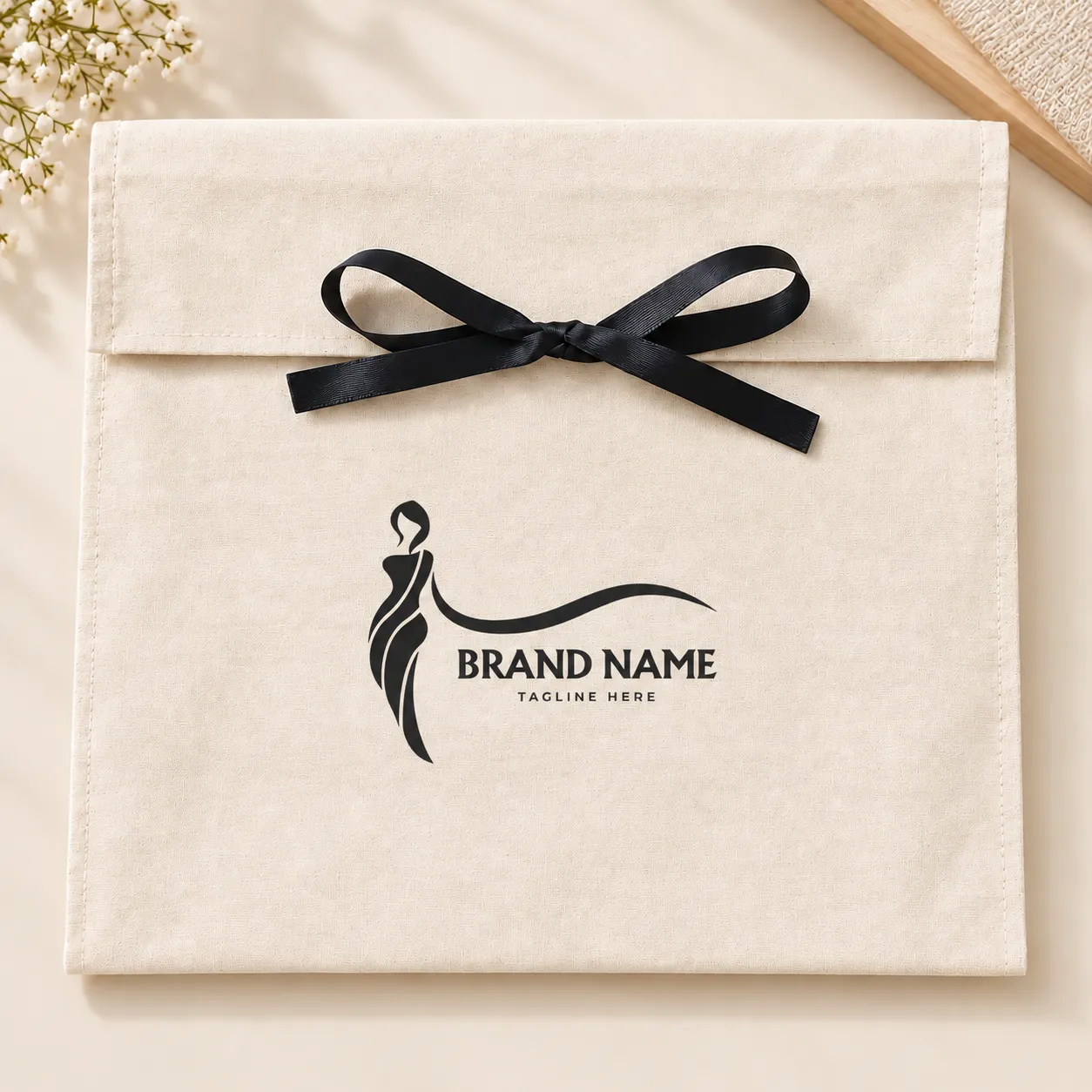 Cotton Saree Cover with Ribbon Closure - 14x16 Inch