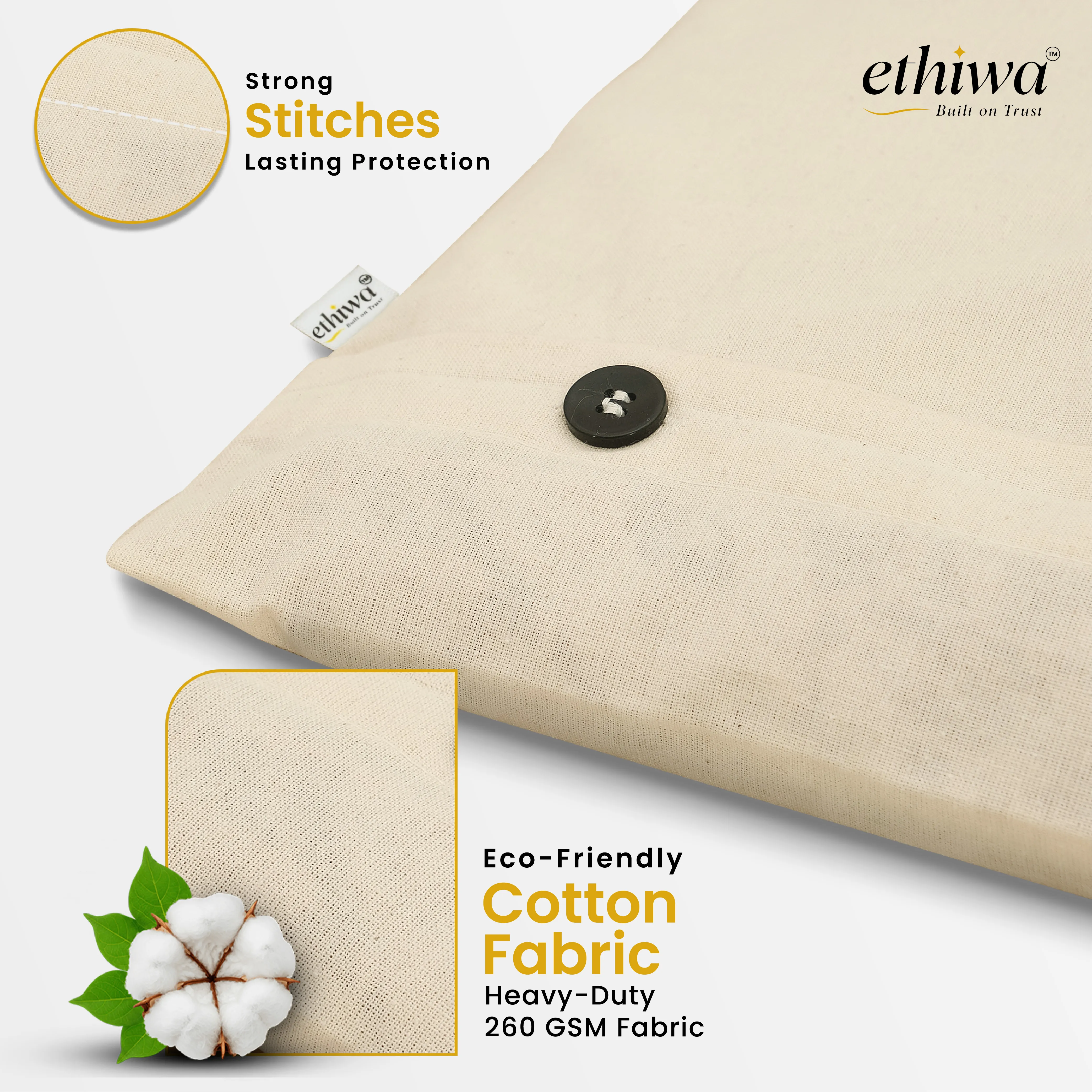 Cotton Saree Cover with Button Closure - 16x14 Inch