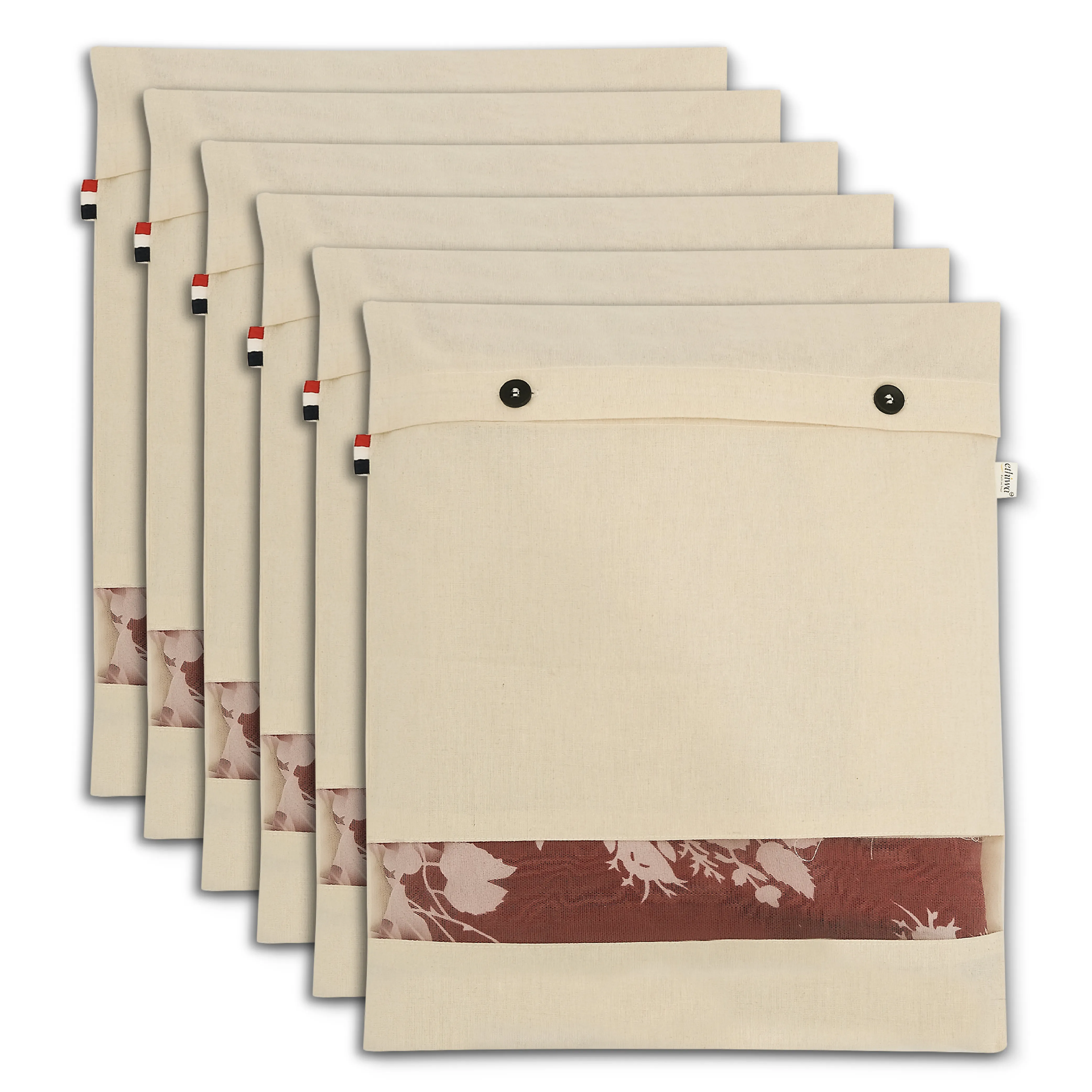 Cotton Saree Cover with Button Closure - 16x14 Inch